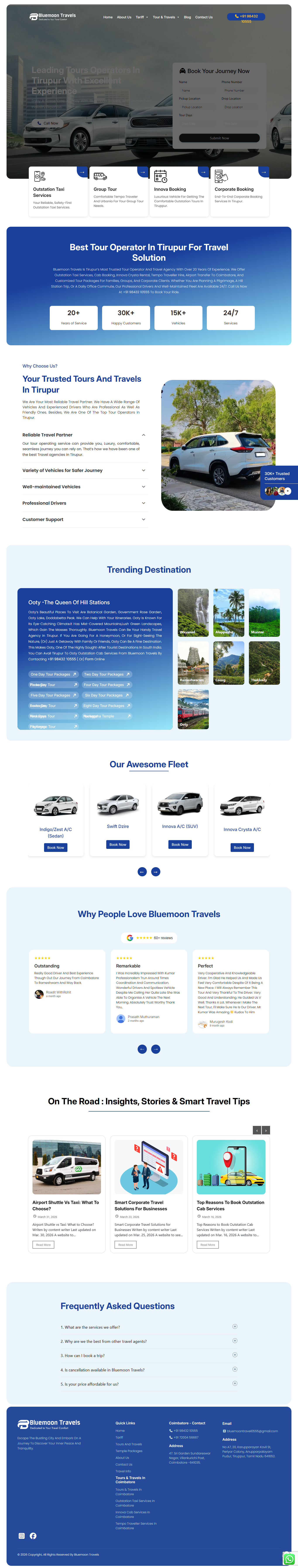 Blue Moon Travels website hero
